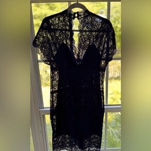 Nicole Miller blue lace dress, worn once, perfect condition